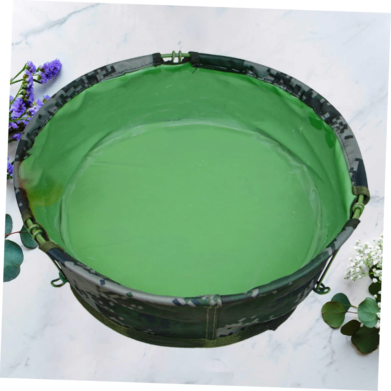 VICASKY 1PC Outdoor Portable Folding Basin Multifunctional Water Container for Camping Hiking Fishing Travel Lightweight Durable Design with Random Inner Color Random Color