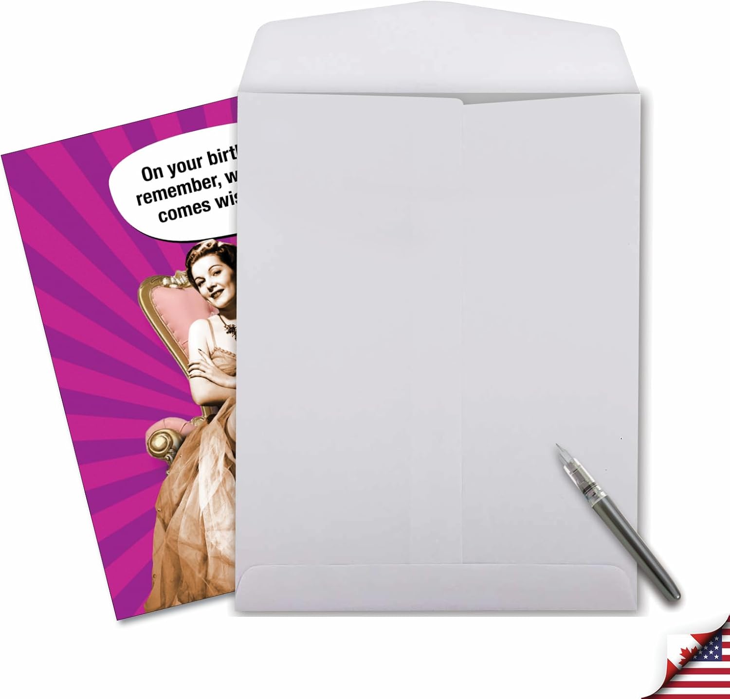 NobleWorks Jumbo Hilarious Birthday Greeting Card From Us 8.5 x 11 Inch with Envelope (1 Card) Woman Age Wisdom J8150BDG-US - Image 4