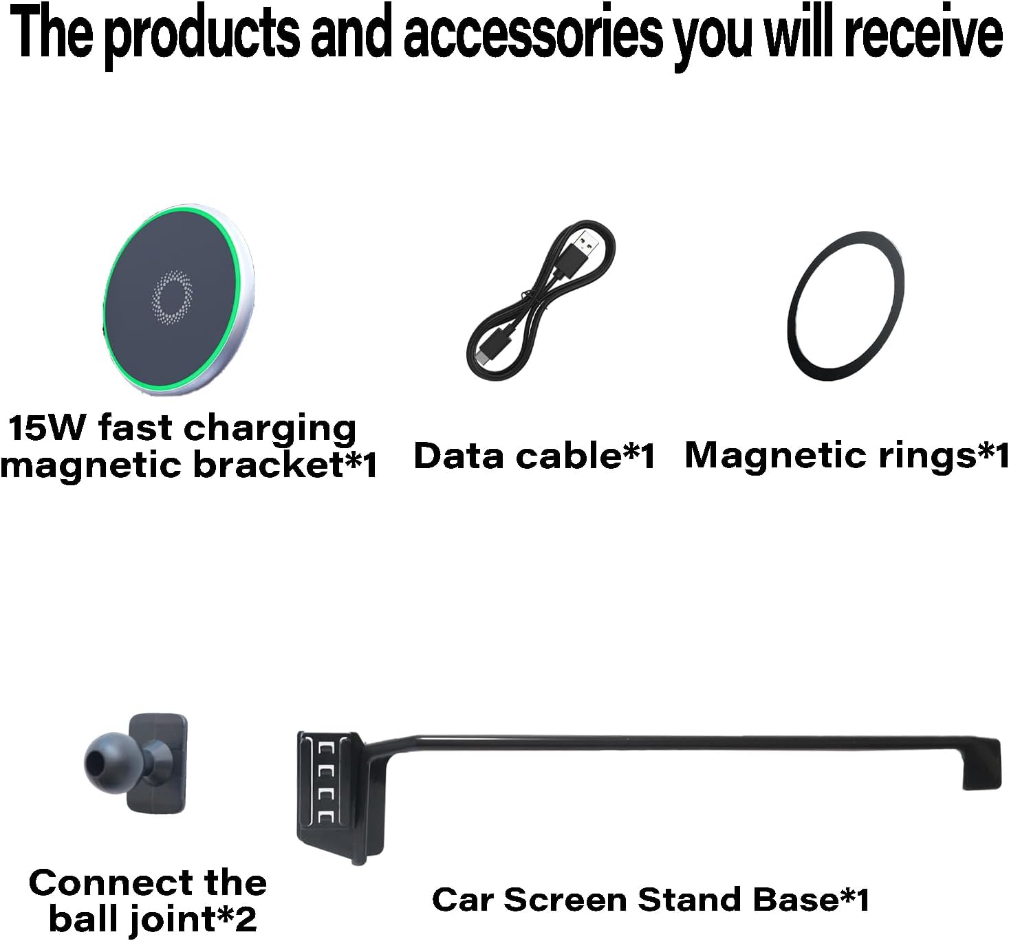 Car Phone Holder for c 2025 2026 Accessories 15W MagSafe Fast Wireless Charger Cell Phone Mount Apply to 12.3 Inch Touch Screen Fixed Clip 360° Rotation