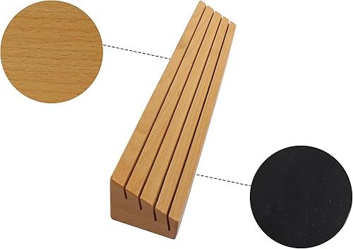 Miniatura 2 de VINJOE Portatarjetas de madera de haya maciza de alta calidad, accesorios con juego de cartas de cinco coronas, tarjetero para niños mayores y