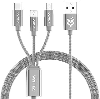 USB Cable, 5FT Upgrade Charger&Data Sync Cable 3 in 1 Multiple with USB Type C Cable Compatible with Galaxy S10 S9 S8 Plus Note 10 9 8,Moto Z,LG V40 V30 V20 G6 G5,OnePlus 5 3T,Google Pixel,Micro Cable for HTC,Xbox,PS4,Nexus,MP3,Android,13 12Mini11Pro Max X Xr Xs Xs Max 8 8 Plus(5FT-Grey)