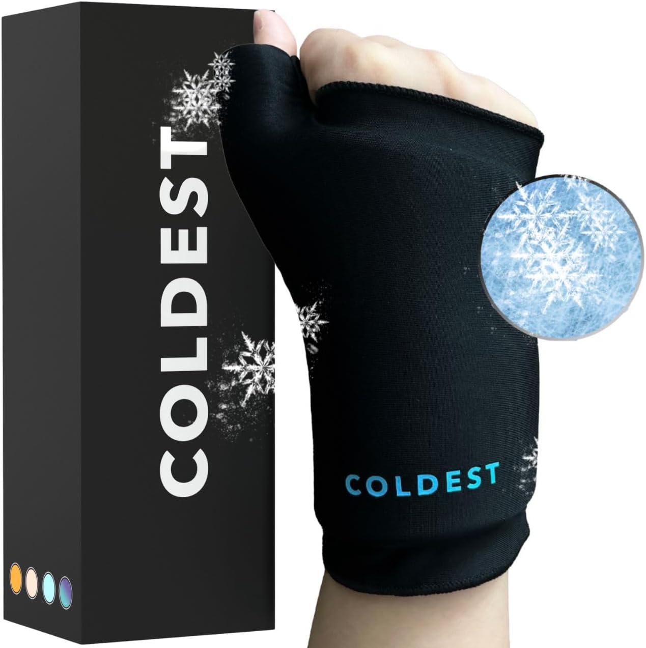 Coldest Thumb Wrist Ice Pack 360 - Adjustable Hand Support Brace & Reusable Gel Pack, Hot Cold Therapy for Pain Relief of Carpal Tunnel, Rheumatoid Arthritis