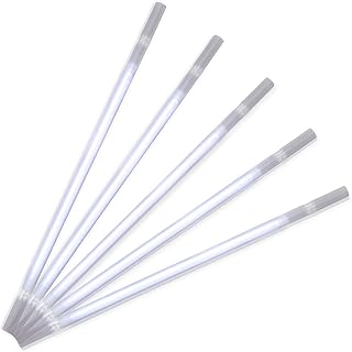 White Glow Drinking Straws Pack of 25 by Blinkee