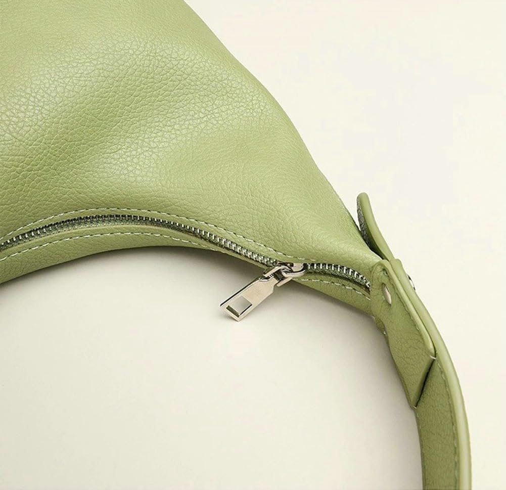 Trendy Crescent Shoulder Bags for Women Leather Hobo Tote Handbag Slouchy Top-Handle Bag Underarm Satchel Cute Clutch Purses