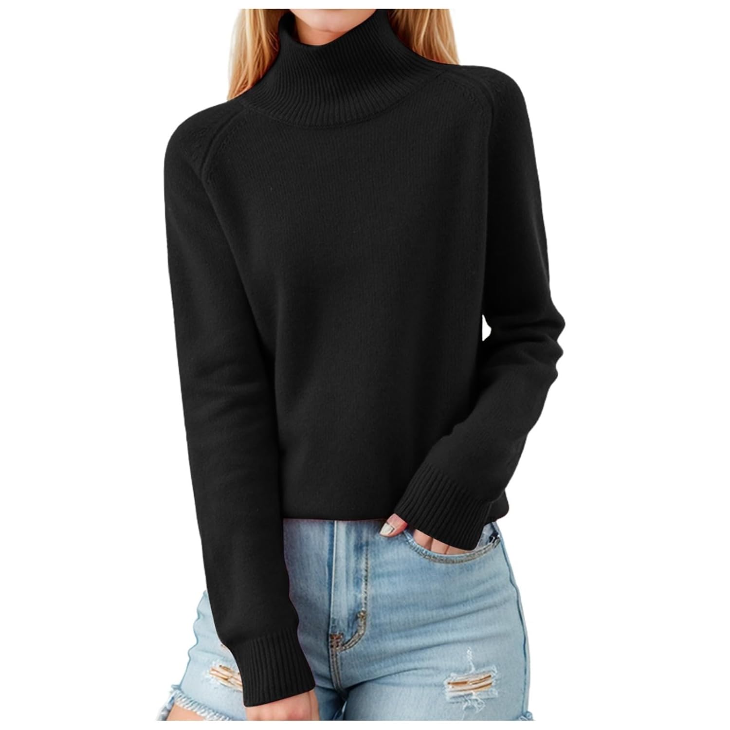 Womens Sweaters Cashmere Sweater for Women Long Sleeve Turtleneck Pullover Tops Solid Casual Fall Soft Jumper