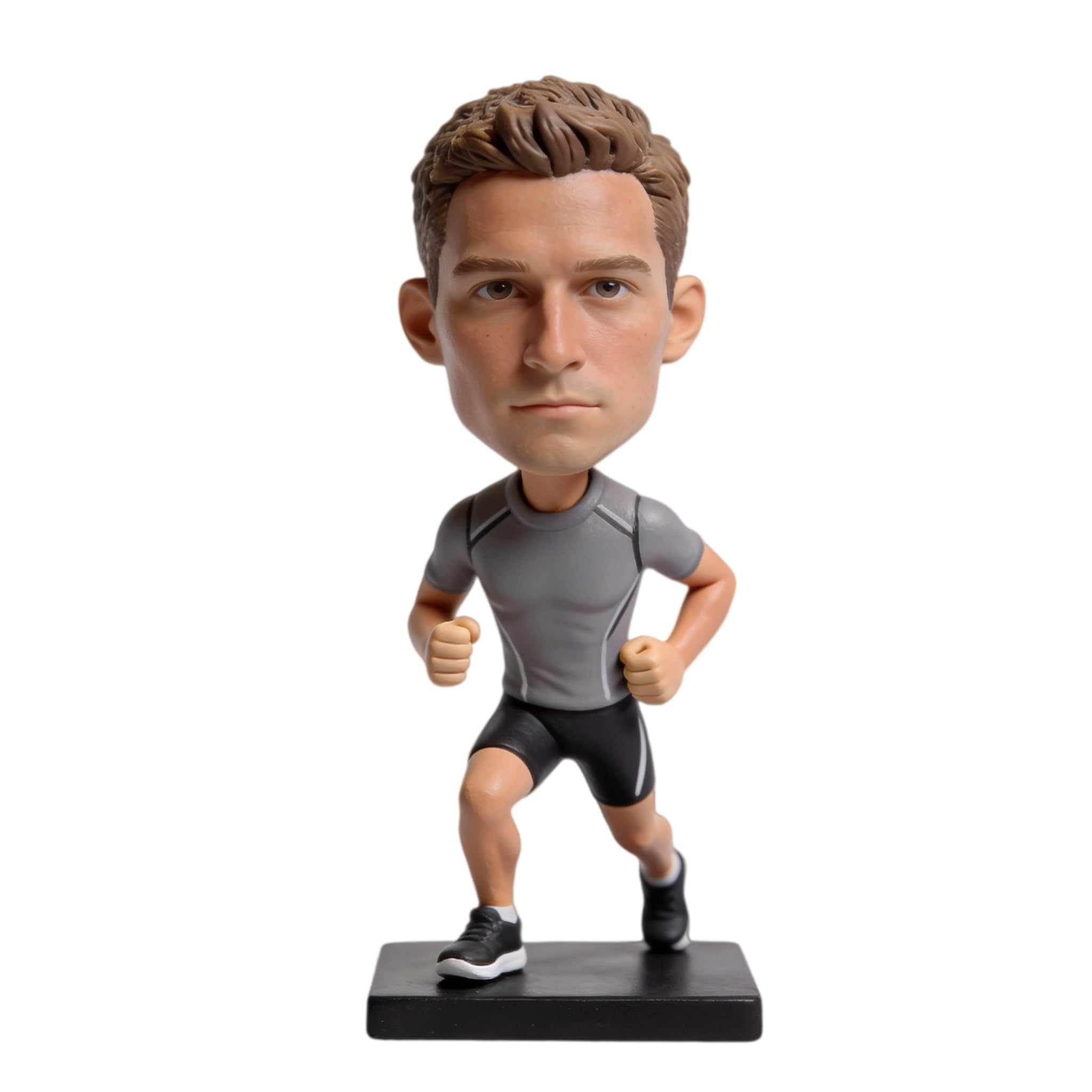 Bobblehead runner personalizzato, statuetta 3D personalizzata da foto, statua di atleta in argilla polimerica fatta a mano con abbigliamento sportivo da corsa, regalo per compleanno e pensionamento