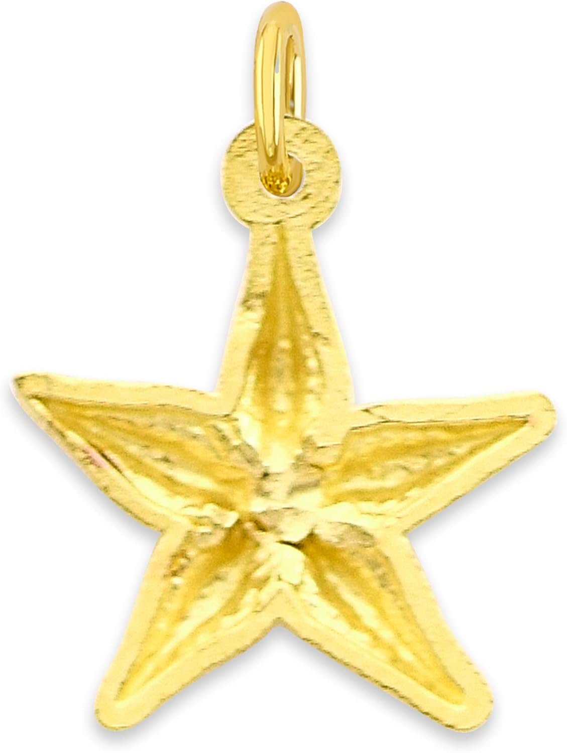 Solid 10k Gold Starfish Microcharm, Mini Cute Charm Beach Jewelry with Clasp