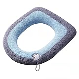 2 Stück dickeres Badezimmer weicher WC-Sitzbezug mit Griff WC-Deckelbezug Kissen weich dicker dehnbar waschbar