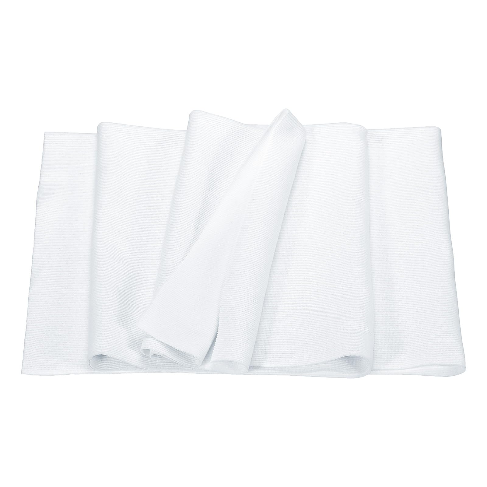 MECCANIXITY 47" Elastic Cuffs Ribbed Trims Cotton Fabric Knit Rib Stretch Tape Cuff Sleeve Waistband for Sewing, 20" Wide Bleach