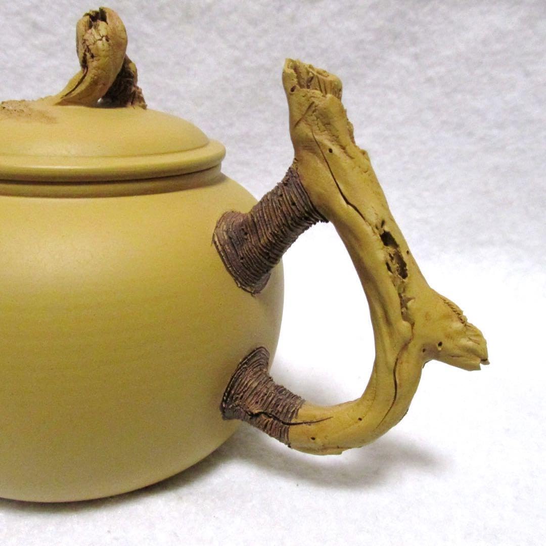 中国 茶器 朱泥急須常滑焼 甚秋陶苑(伊藤成二)作 朱泥嵐絞り茶壺 [東山