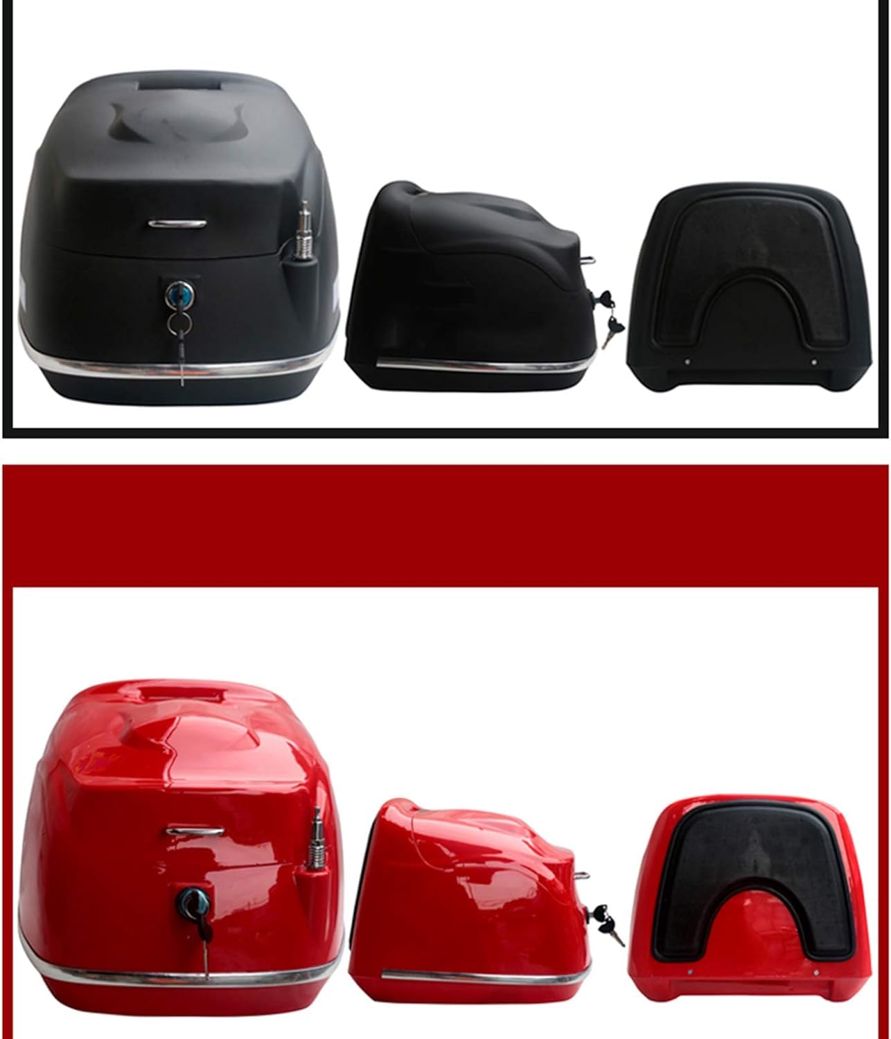 VECNUM Topcase Motorradkoffer Top Case Box, Top Case Universal, Für Roller, Motorrad, Mofa & Quad Aufbewahrungskofferroller Kann Helme