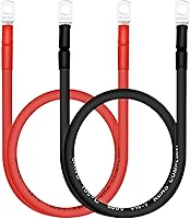 Vista 42 de Cables de batería de 8 AWG con terminales, 2 cables de batería de cobre