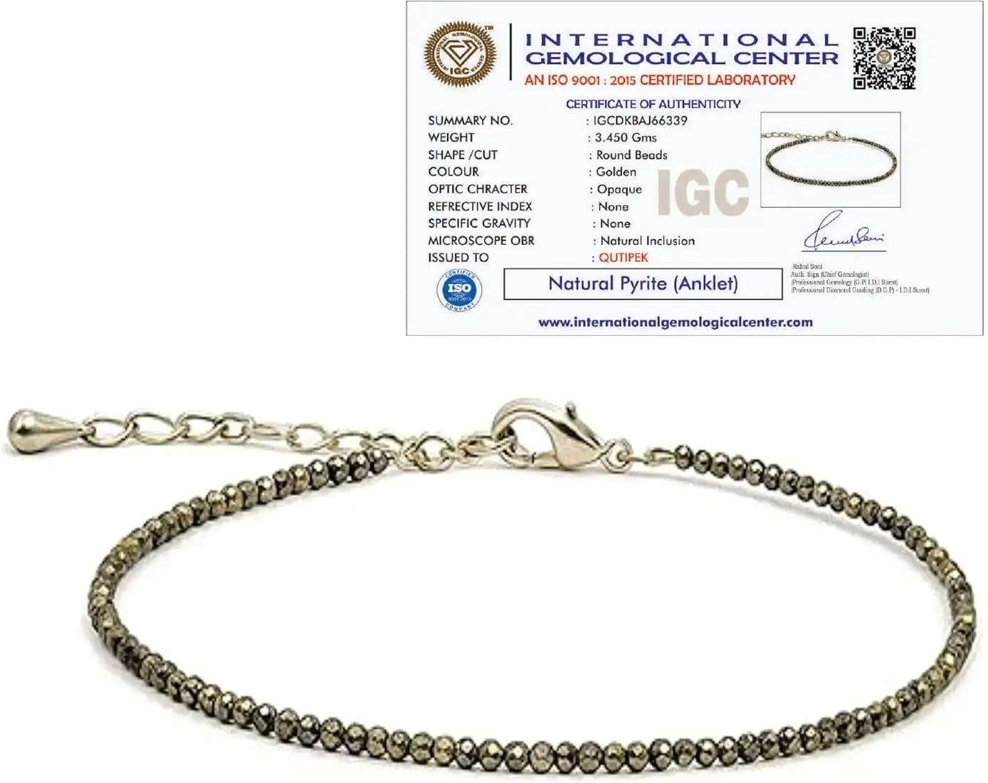 saintimo Raw Pyrite Anklet | Stone of Money, Protection & Power | Pyrite Anklet for Women | Best Gift Items | Spiritual Jewellery for Women | Valentine Gift for Girlfriend-picture-42