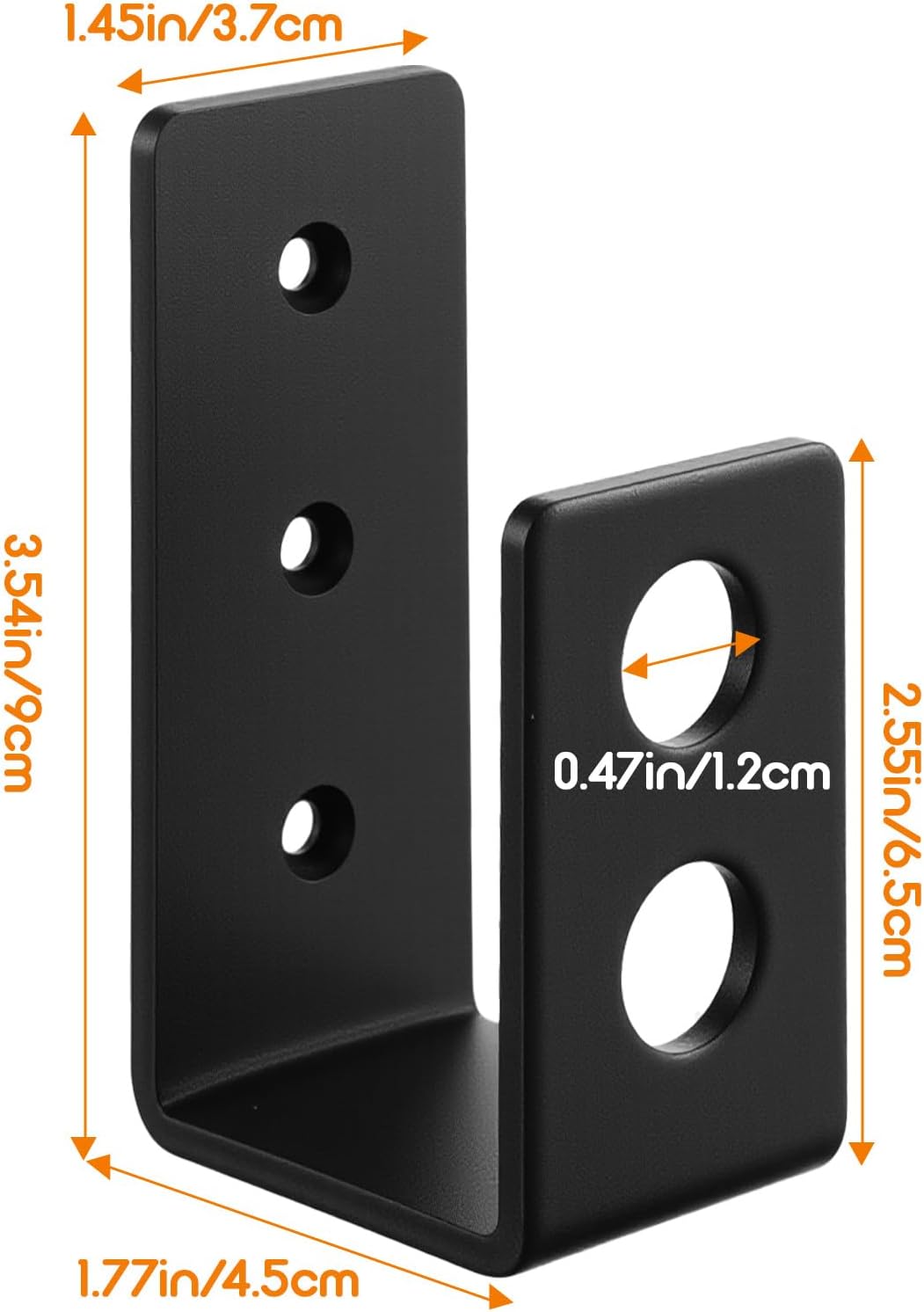 8 Pack Door Barricade Brackets, Open Bar Holder U Bracket with Screws and Anchors, Heavy Duty Security Holder Bracket Stopper Tool Hanger for Barn, Shed, Garage Doors