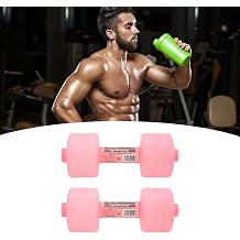 NFNSIG 2PCS Water Filled Dumbbells, Weight Dumbbells, Adjustable Water Dumbbells, Portable Travel Dumbbells, Body Shaping Gym Equipment for Home Office Muscle Building Strength BuildingPink