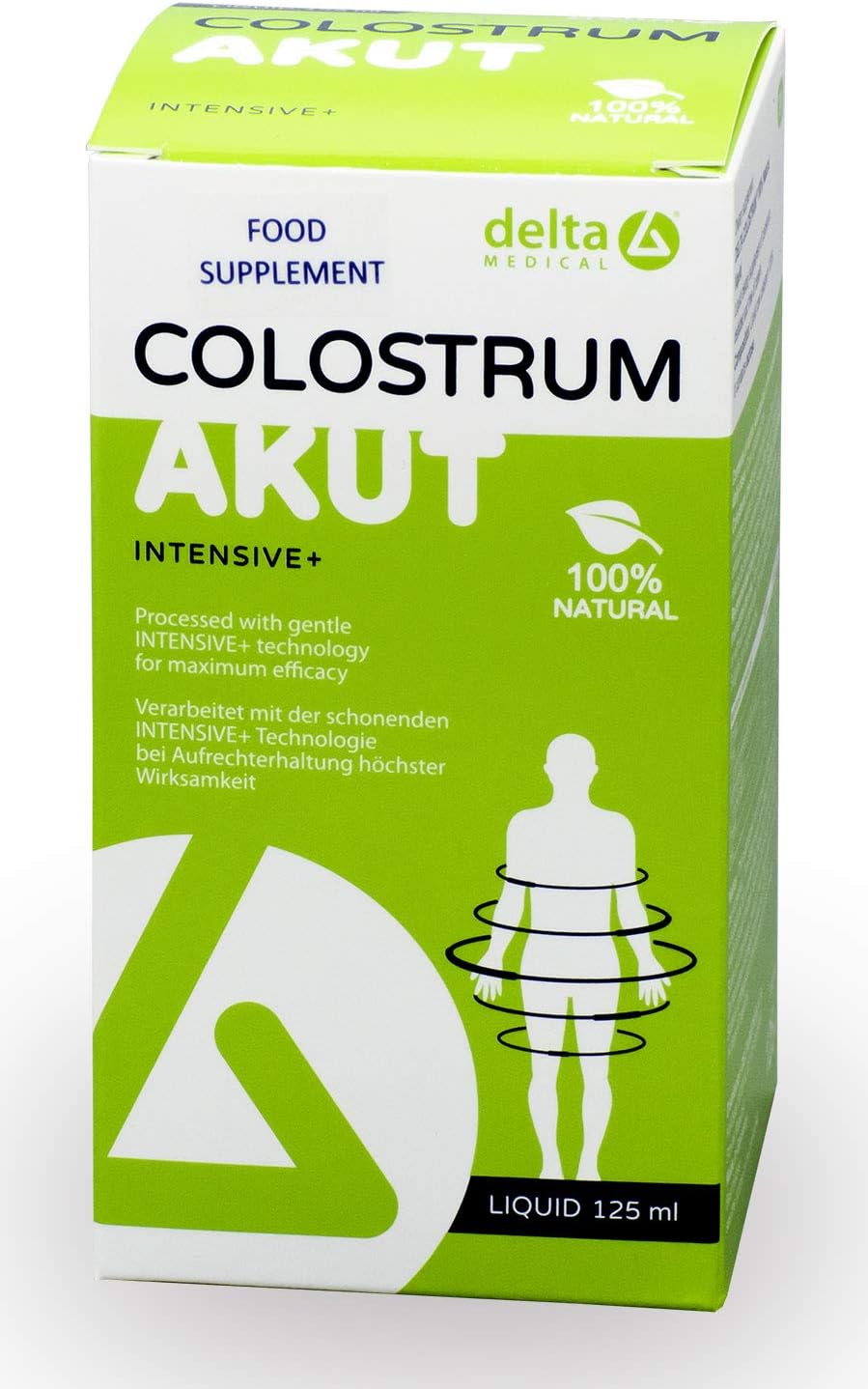DELTA MEDICAL Colostrum AKUT Intensive+ Liquid 100% Natural defatted and Free of Casein - 125ml