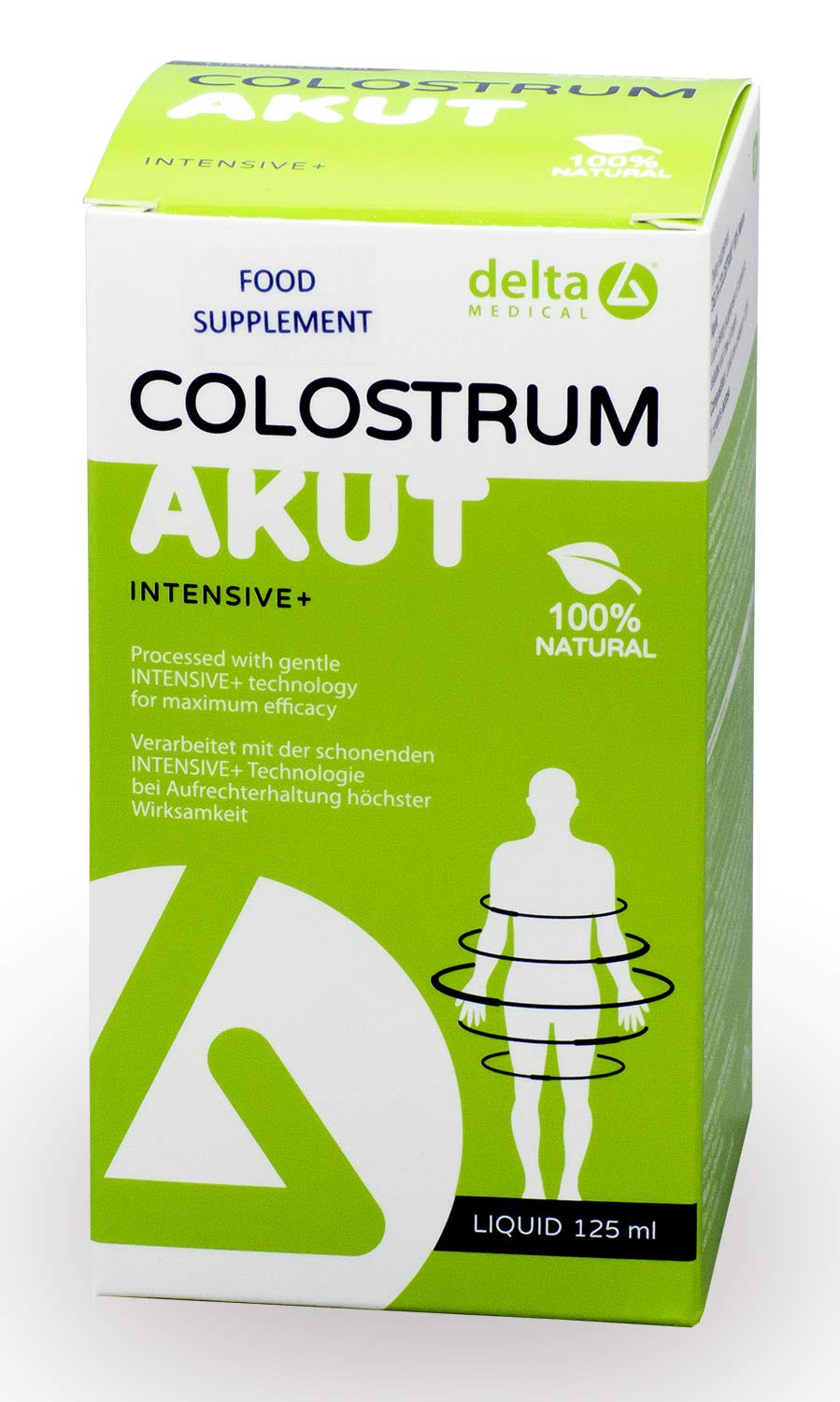 DELTA MEDICAL Colostrum AKUT Intensive+ Liquid 100% Natural defatted and Free of Casein - 125ml