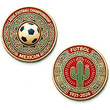 Mexico 2026 International Football Championship Commemorative Coin, 2D Flat Design Global Sports Tournament Collectible Souvenir Coin for Collection & Gift