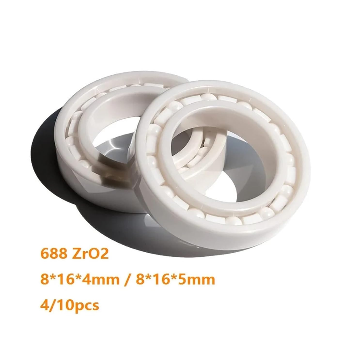 4/10pcs 688 8 * 16 4mm / 5mm Ceramic deep Groove Ball Bearings Full Bearing(688 8x16x4 Mm,10pcs)