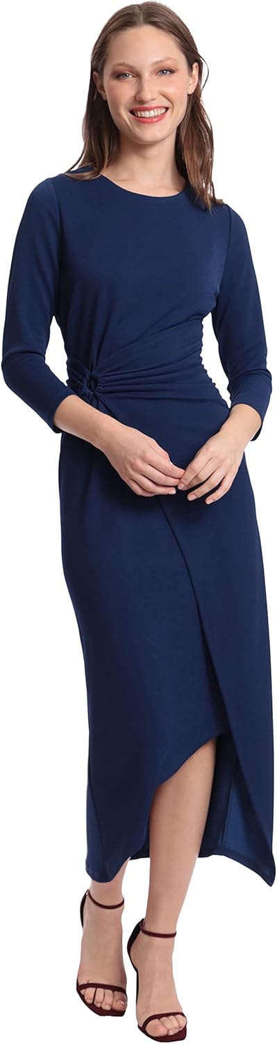 Donna Morgan Womens Asymmetrical O-Ring Dress - Image 2