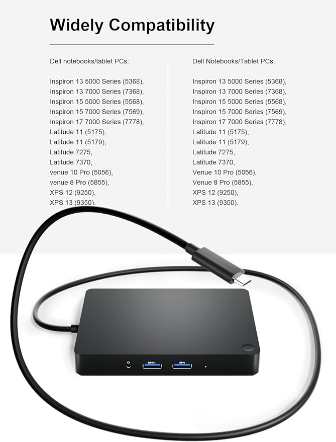 Docking Station WD15 USB-C con MiniDP, HDMI, VGA para Laptops Dell miniatura 7