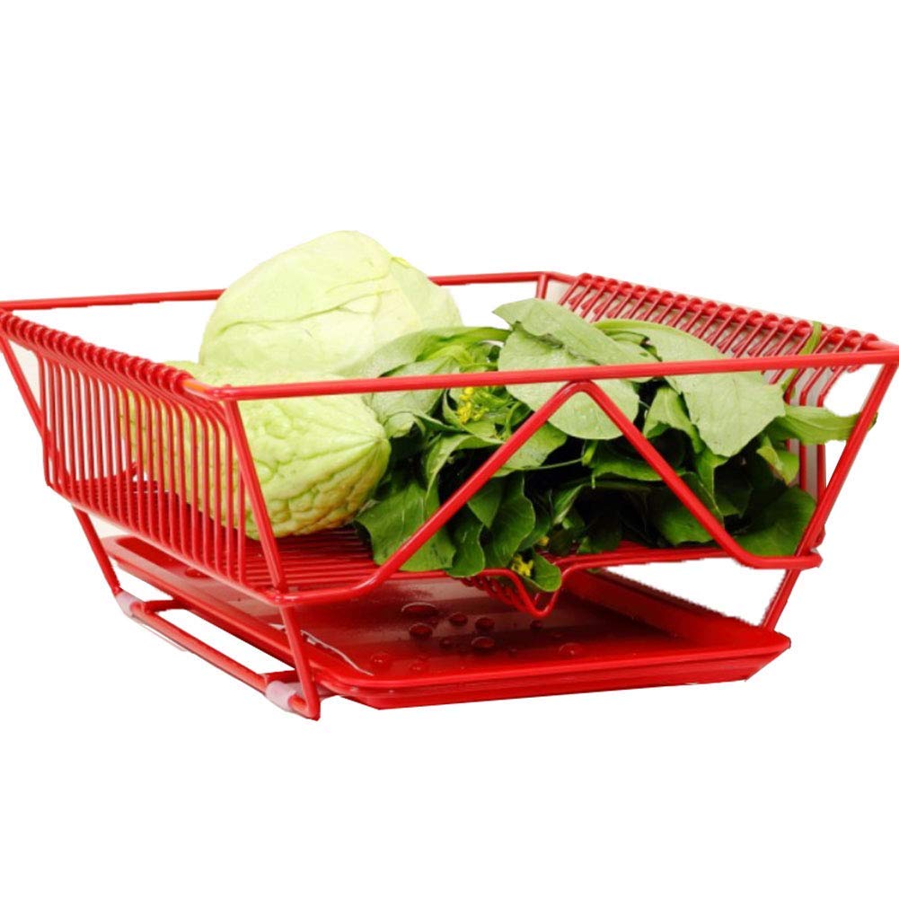 Esseason Drain Rack Kitchen Single Layer Metal Dish Rack Dish
