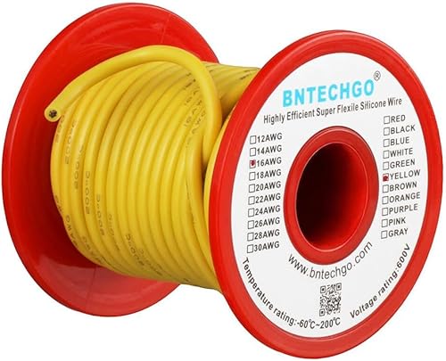 Vista 199 de Bntechgo 18 alambres de silicona suave y flexible, silicona resistente a altas temperaturas, altamente eficiente 18 AWG calibre, 150 hilos