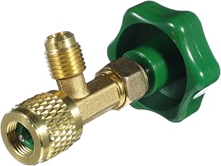 Brass Refrigerant Charging Valve with Safety Design for Car Air Conditioner Opener for Refrigerant Tanks Flow Control Ball Valve for Easy Operation and Versatile Use