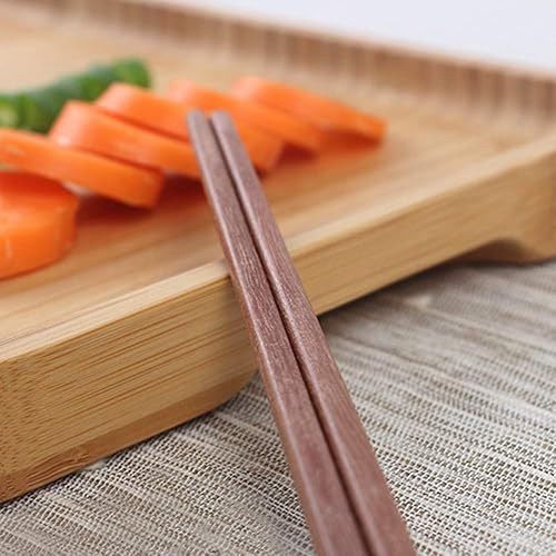 Miniatura 5 de Juego de 10 pares de palillos de madera, aptos para lavavajillas, sin cera, sin pintura, natural, saludable, estilo clásico chino para cocina,