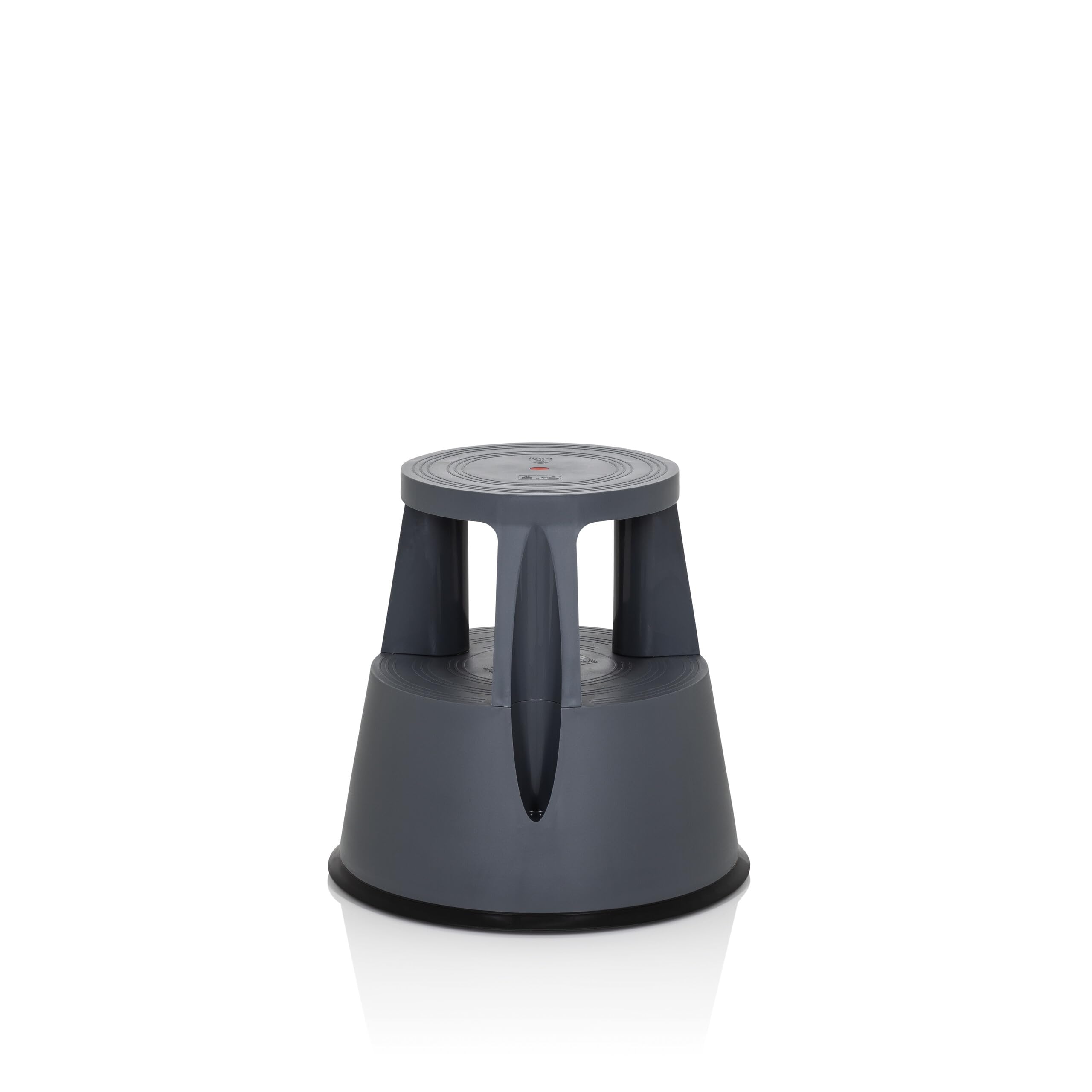 hjh OFFICE Tabouret marchepied TIO-M I Plastique Pied d'éléphant, Hauteur 42 cm, Charge Max. 150kg, avec roulettes 830001 Gris