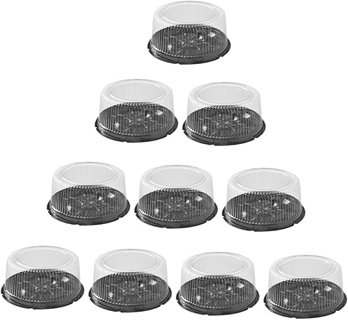 NAMOARLY Caja de embalaje 10pcs caja de pastel cajas de cartón contenedor de pastel con tapa soporte redondo pastel cúpula transparente pastel
