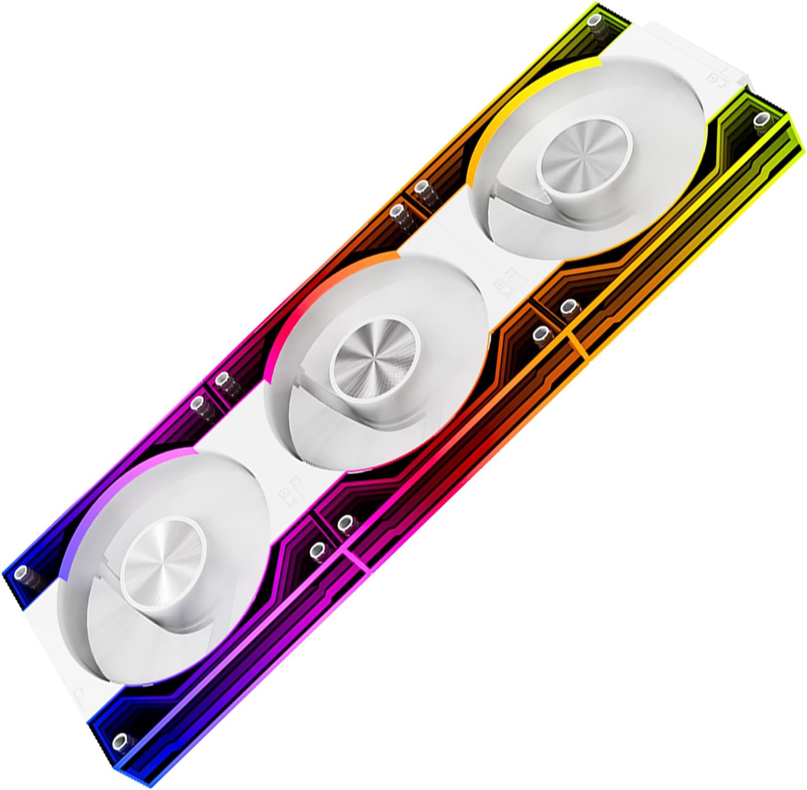 JM V3 120mm PC Case Fan Infinity Mirror Module Daisy-Chain 120mm RGB PWM Fan Triple Pack Suitable for Computer Case & 360mm AIO Cooler(White-3Pack