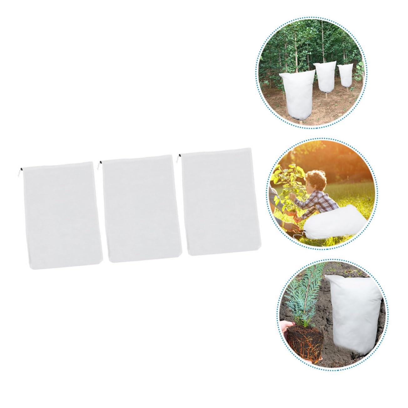 3pezzi Copripiante Antigelo con Design Coulisse Protezione per Piante e Verdure Copertura per Inverno e Intemperie