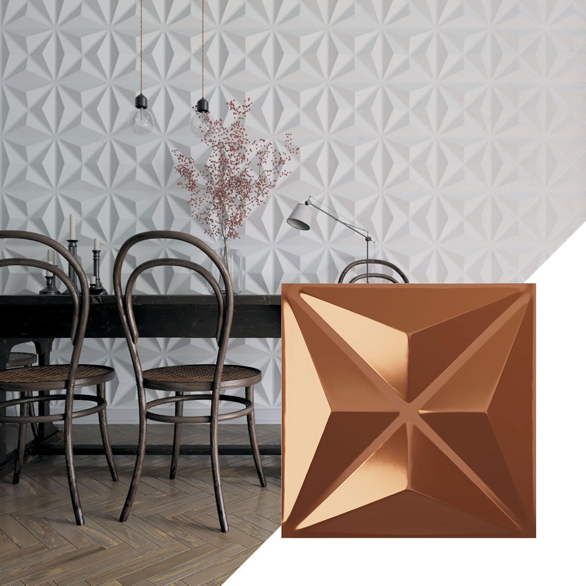 Ekena Millwork 11 7/8"W x 11 7/8"H Kent EnduraWall Decorative 3D Wall Panel, Smokey Beige (Covers 0.98 Sq. Ft.