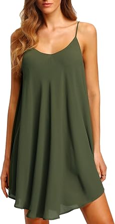 Womens Nightgowns Chiffon Sleep Lingerie Full Slips Sleeveless Nightshirts Pajama Dress