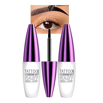 Gray Brown Eyebrow Gel 2 Pack Tatoo Eyebrow Gel Peel Off Waterproof Smudgeproof Long Lasting Tinted Eyebrow Gel 03# Gray Brown