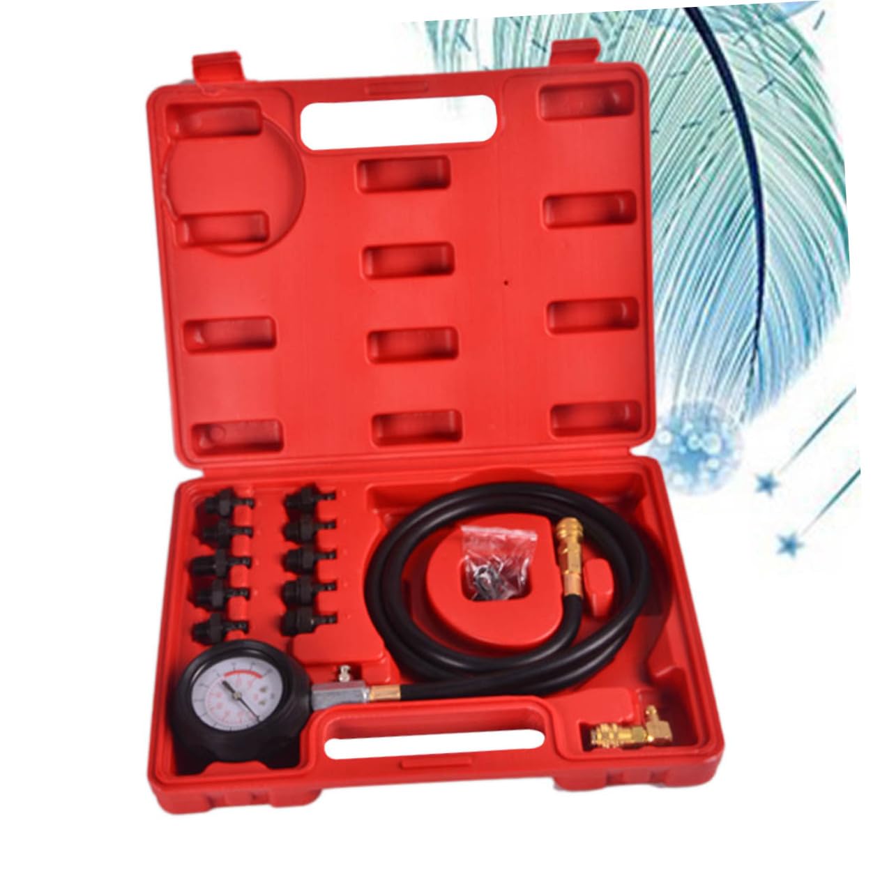 Manómetro de Presión de Aceite del Motor Rojo, Kit de Prueba
