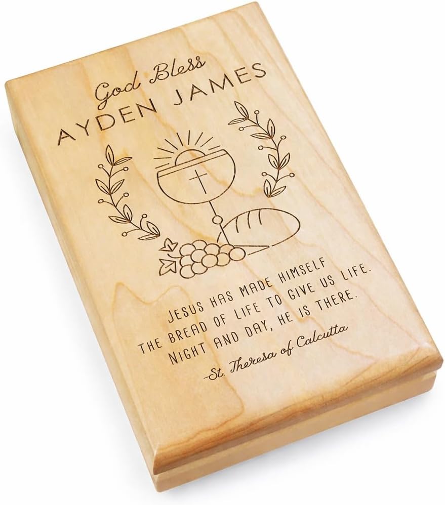 GiftsForYouNow Engraved Communion Chalice Valet Box