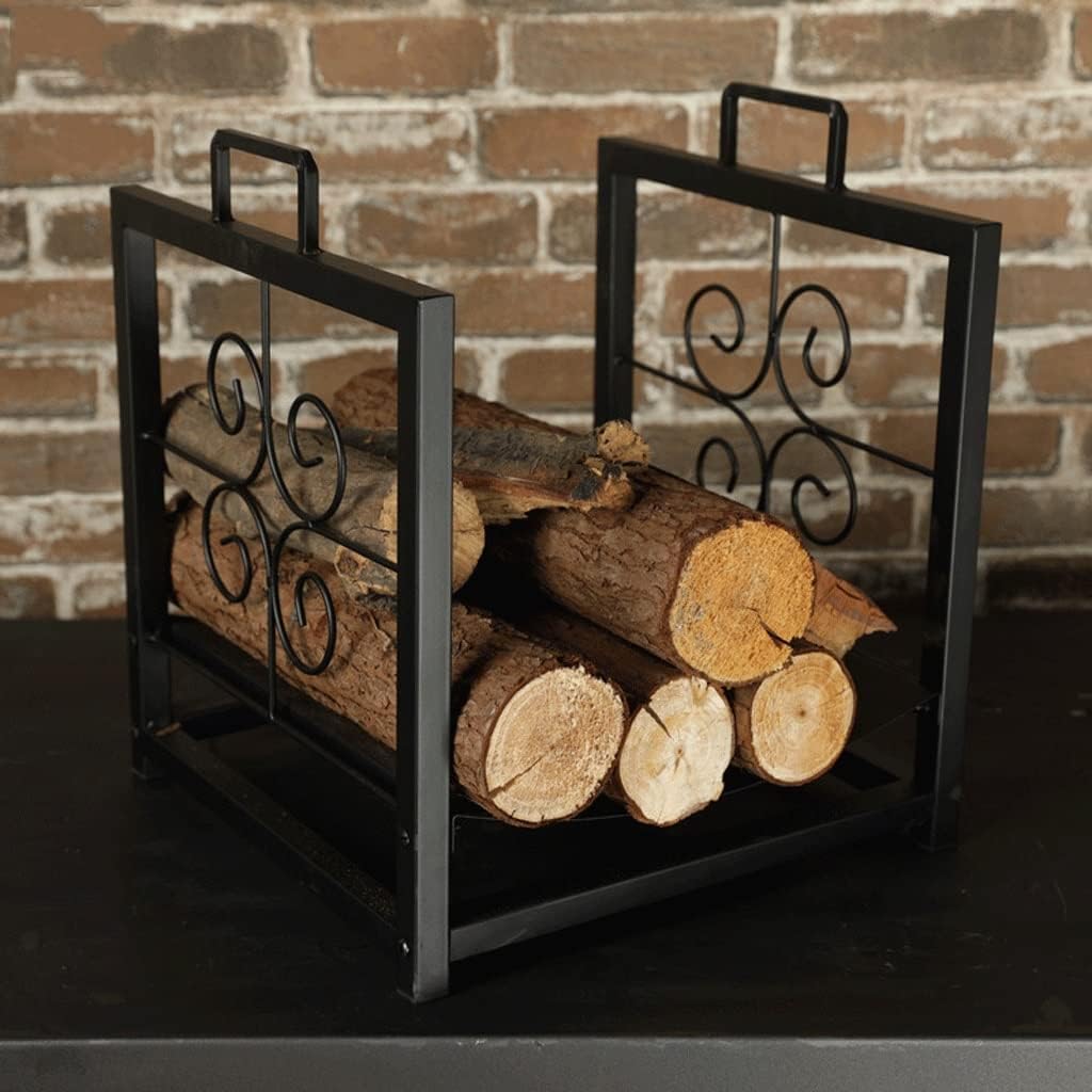 Firewood Holder Firewood Rack Heavy Duty Outdoor Firewood Holder Log Rack Wrought Iron Firewood Rack Indoor Decorative Wood Log Store,