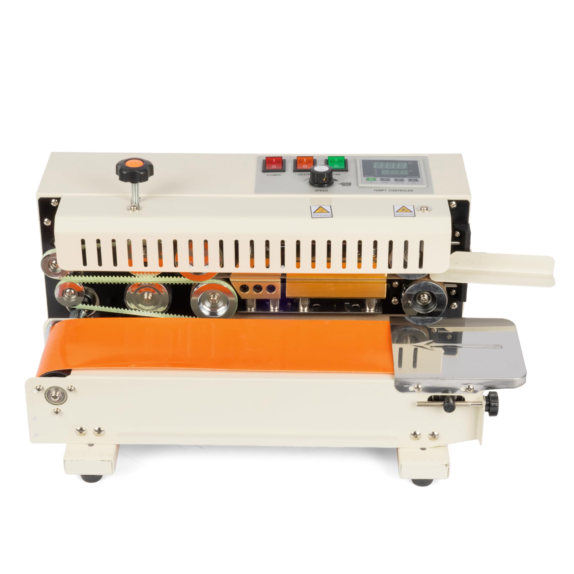 U.S. Solid Automatischer Kontinuierliche Bandversiegelungsgerät – Horizontales Tisch-Versiegler für PVC-Beutel (0,02-0,8mm) mit Digitaler Temperaturregelung & Stempelkodierung (220V)