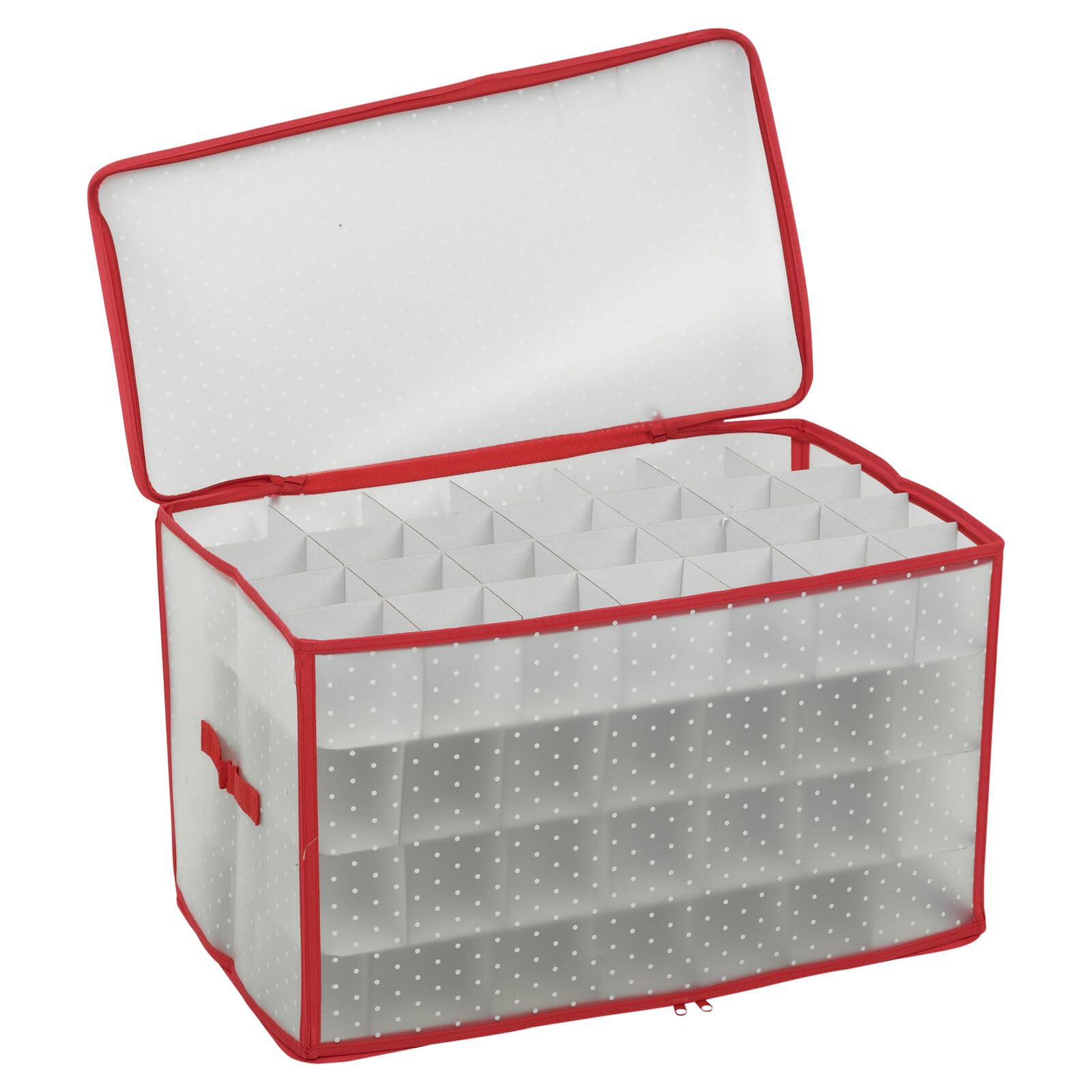 URBNLIVING 27/32/112 Pcs Compartment Christmas Bauble Storage Box Decoration Ornament Storage Organiser Accessories Box with Lid - Christmas Tree Bauble Decorations Storage Bag