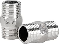 YUEARN 2Pcs 1/2" Male Hex Nipple 304 Stainless Steel Pipe Fittings - Rustproof Threaded Connectors for Plumbing, Irrigation & Air Lines