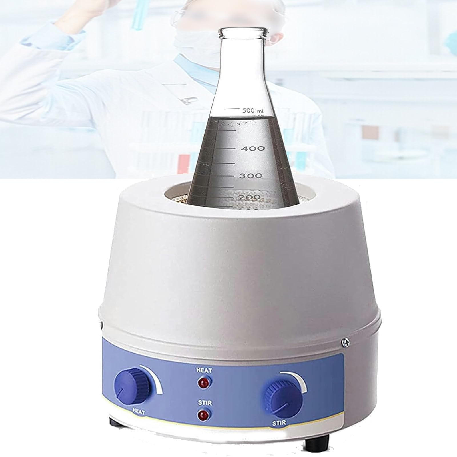 Agitador Magnético, Manto Calefactor Magnético, Capacidad De Agitación De 100 Ml a 2000 Ml, Control De Temperatura De 380 ℃, 0~1600 Rpm, Equipo De Laboratorio,250ml