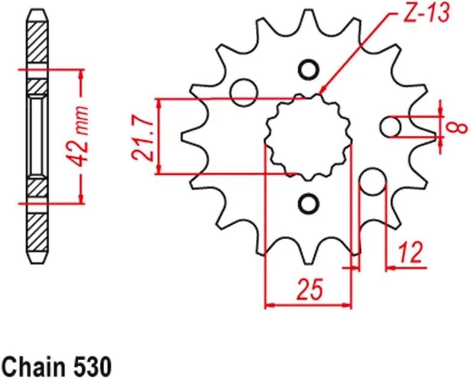 スプロケットアクセサリー 530 CNC 18T 46T フロントリアオートバイ