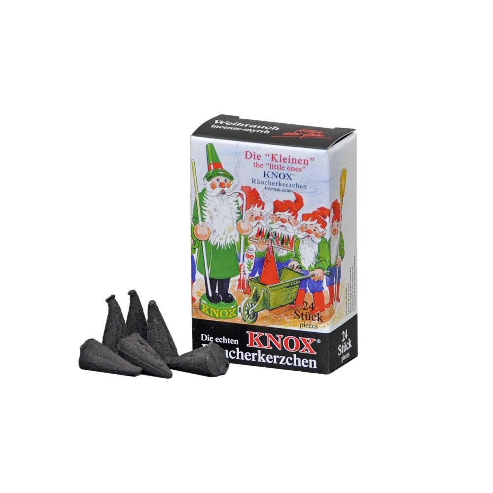 KNOX Mini Räucherkerzen Weihrauch – 24 Stück, Made In Germany, Für Räuchermännchen & Kleine Halter