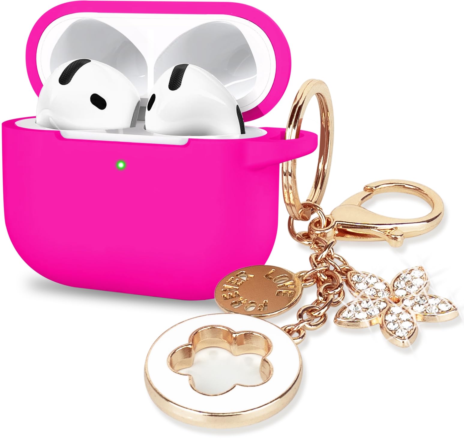 Case Cover for Apple Airpods 4 - VOTILE Airpods 4 Cases 2024 Cover Women Silicone iPods 4 Earbuds Wireless Accessorie Charging Cases Girl Bling