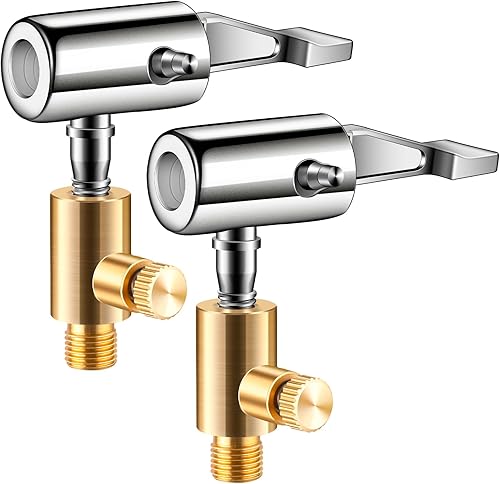 EVOULTES Adaptador de manguera de inflador de neumáticos de metal con válvula de liberación de latón, portabrocas de neumático de bloqueo con rosca