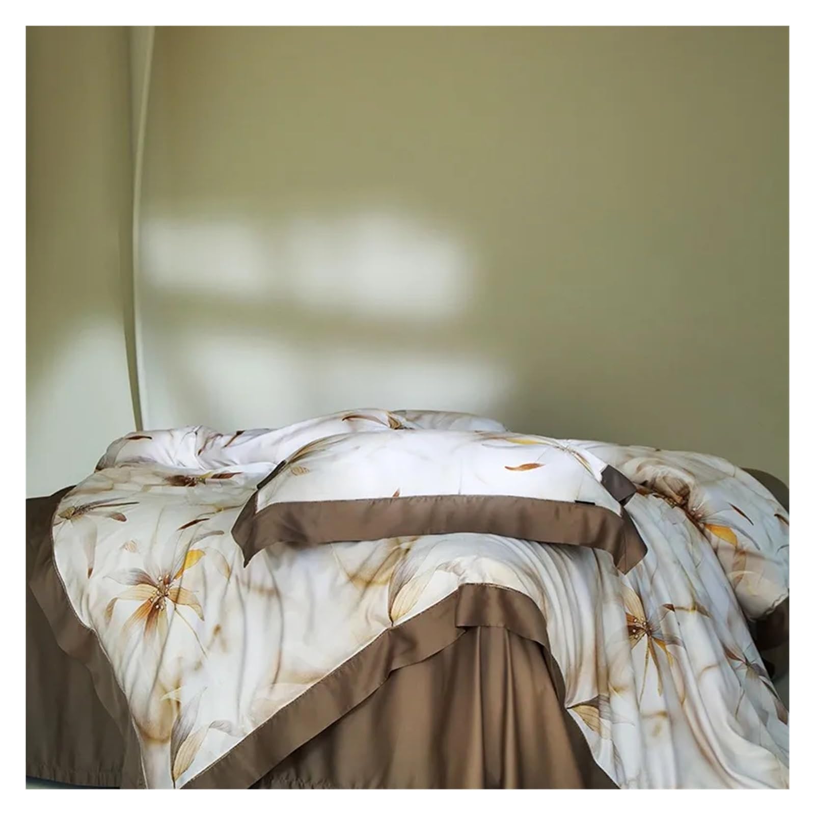 Sbcgfy A 800Tc Chic Floral Bedding Set Cooling Silky Soft Like Mulberry Silk Duvet Cover Bed Sheet 2 Pillowcases,Cotton Duvet, Zq-11042,-Flat Bed Sheet_queen 4Pcs