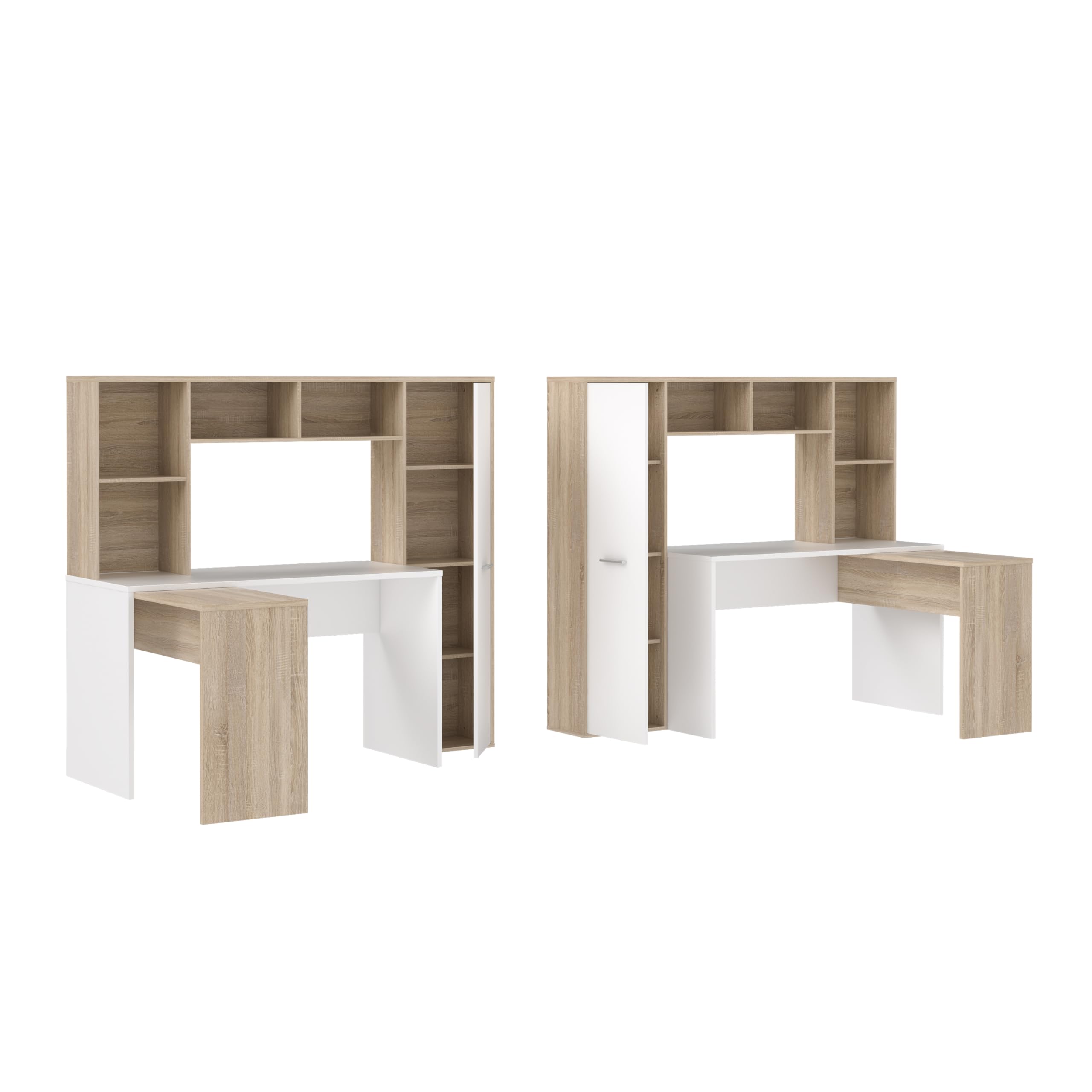 Forte Escritorio Eriadu, Material de Madera, Roble Sonoma/Blanco, An x Al x P: 173 x 152 x 116 cm