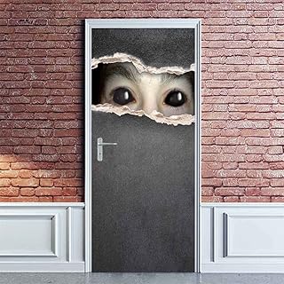Adhesivos 3D Para Puertas De Dormitorios Personaje De Terror Creativo 90 X 210 Cm Art Door Decals Poster Wallpaper Niños Niños Niñas Hogar Sala De Estar Baño Casa Decoración Vinilo Pegatinas Extraíbl